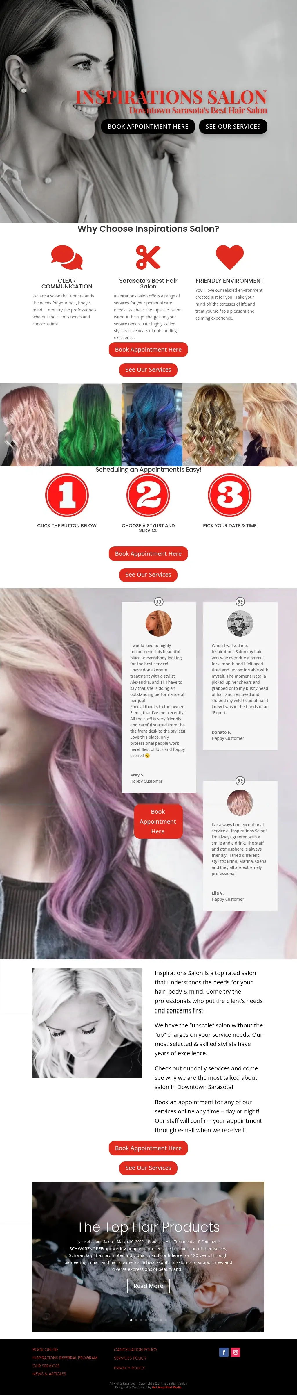 Full archived capture of the previous Inspirations Salon home page, January 2026